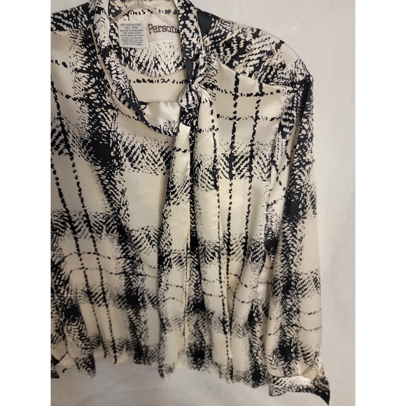 Vintage Personal Polyester Blouse neck tie and button shoulder Womens 12 - Picture 4 of 6